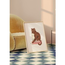 Des Vu Print Sevimli Kedi Posteri, Kedi Temalı Çerçevesiz Poster