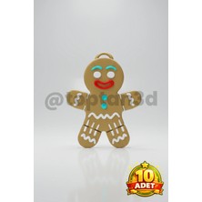 (10 Adet) Hediyelik Gingerbread Anahtarlık (Hareketli Oyuncak Anahtarlık)