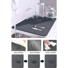 Tonkut Kaymaz Tabanlı Çok Amaçlı Su Emici Sihirli Tezgah Üstü Bulaşık Yıkama Kurulama Kurutma Matı