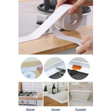 Tonkut Beyaz Su Sızdırmaz Lavabo Kenar Bandı 3,2 Metre Kendinden Yapışkanlı Su Geçirmez Izolasyon Bandı