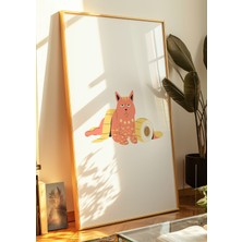 Des Vu Print Turuncu Kedi Posteri, Kedi Temalı Çerçevesiz Poster