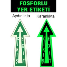 İnterform Fosforlu Yer Ok Işareti Zemin Için Üzeri Koruyucu Laminasyonlu Yön Etiketi 29 x 14 cm