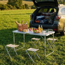 Ttt 4 Sandalyeli Katlanabilir Masa Seti