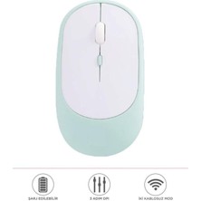 Başkenttekno Mouse USB ve Bluetooth Bağlanti Çift Modlu Şarjli Sessiz Kablosuz Fare TM16