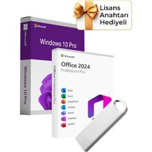 Microsoft Windows 10 + Office 2024 Pro Plus Kurulum Dosyalı USB Bellek 16GB (Lisans Anahtarı Hediyeli)