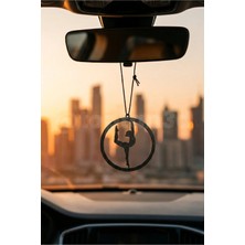 (4'lü Paket) 4 Adet Yoga Temalı Dikiz Ayna Süsü - Hediyelik Oto Aksesuar - Çift Taraflı