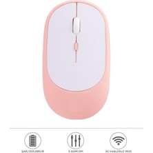Başkenttekno Mouse USB ve Bluetooth Bağlanti Çift Modlu Şarjli Sessiz Kablosuz Fare TM16