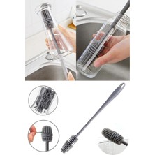 Tonkut Uzun Saplı Silikon Bardak Kavanoz Biberon Termos Şişe Matara Yıkama Temizleme Fırçası
