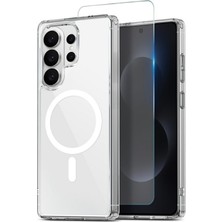 Teleplus Samsung Galaxy S26 Ultra Kılıf Embos Manyetik Şarj Kapak + Ekran Koruyucu