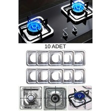 Tonkut 10 Adet Kare Ocak Üstü Yağ Koruyucu Alüminyum Levha 23X23 cm Isıya Dayanıklı Yanmaz Ocak Koruyucu