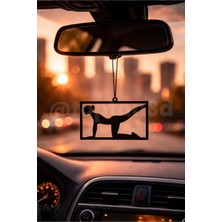 (4'lü Paket) 4 Adet Yoga Temalı Dikiz Ayna Süsü - Hediyelik Oto Aksesuar - Çift Taraflı