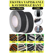 Artlantis Merdiven Kaydırmaz Bant 25MM 2 Adet 5 Metre Zemin Kaymaz Band 2.5 cm Yapışkanlı Basamak Mermer Beton Fayans Ayakkabı