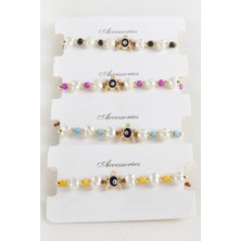 Aesco Kaplumbağa Boncuk Inci Makrome Ip Bileklik