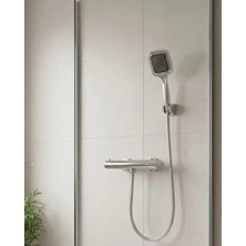 Astraltech Çok Fonksiyonlu Siyah El Duşu Seti Spiral Hortum ve Duş Askısı Banyo Duş Başlığı