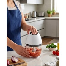 Aesco Şarjlı Mutfak Doğrayıcı 450 ml Sebze ve Sarımsak Doğrayıcı