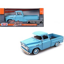 Motormax 1:24 W/b American Classics 1958 Chevrolet Apache Fleet Side Pickup Diecast Mavi