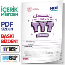 Karakutu Yayınları 2026 Ösym Yks-Tyt Meb Online Türkiye Geneli 1. Deneme  Büyük Boy Renkli Baskı Ücreti