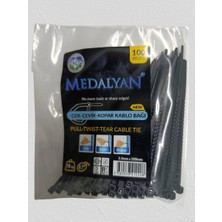 NSE Medalyan Çek-Çevir-Kopar Kablo Bağı 2.5 x 100 mm Siyah – 100 Adet Pratik Plastik Kelepçe