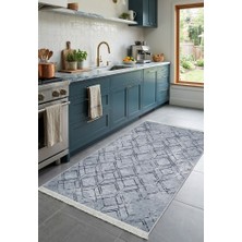 Hahay Yıkanabilir Kilim Gri Vintage Desen