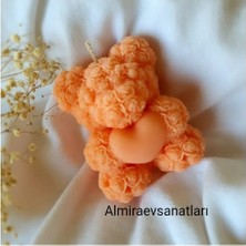 Ayıcıklı Turuncu Mum 1 Adet Turuncu