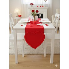Hobizer Tekstil Nikah Nişan Parti  Kalpli Runner 40X120 cm