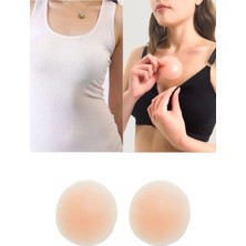 Tonkut Silikon Göğüs Ucu Kapatıcı Ten Rengi Yapışkansız Vakumlu Meme Ucu Gizleyici Nipple Pad