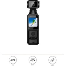 Shopwave Aksiyon Kamerası Gece Görüşlü Wifi 4K 360 Derece Dönebilen Kamera CMR22 Siyah