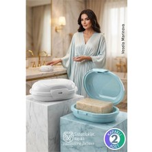 İlkyaz Fashion Modern Banyo Tasarımı: 2’li Premium Sızdırmaz Kapaklı Sabunluk Seti - Hijyenik Seyahat Kutusu