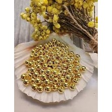 BenimMarifetlerim Altın Delikli Inci Boncuk 8 mm 10 Gram