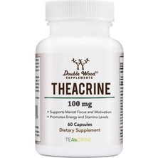 Double Wood Theacrine (Teacrine) - Menthal Focus & Energy Supplement - 100 Mg 60 Capsules