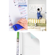Tonkut Yapışkanlı Beyaz Yazı Tahtası Sticker Rulo 45X200 cm Duvara Yapışan Pratik Ders Çalışma Panosu Board