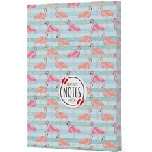 Ergün Collection Flamingo 1 - Yan Baskılı Çizgili Defter