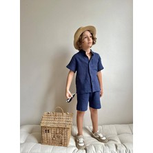 Lesa Kids Wear Müslin Cepli Hakim Yaka Takım