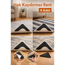 Syn Aksesuar 4 Adet Güçlü Yapışkanlı Halı Kaydırmaz Bant – Köşe Sabitleyici Halı Kaymaz Aparat