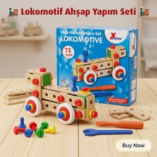 Direkstoktan 🚂 Lokomotif Ahşap Yapım Seti: Eğitici ve Eğlenceli Bir Deneyim! 🚂 Wooden Locomotive Construction Set