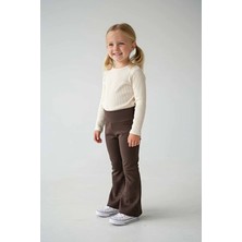 Zubi Baby & Kids Wear Kız Çocuk Kelebek Kabartmalı Ispanyol Paça Tayt Pantolon (11-15 Yaş)