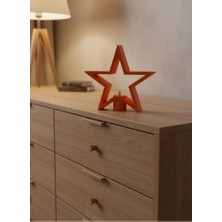 Lims Store Dekoratif Yıldız Şeklinde Turuncu Mumluk Ev Aksesuarı