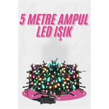 Lims Store 5 Metre Ampul LED Işık Renkli Rgb Çok Renkli LED Aydınlatma