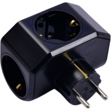 Viko Yonca Plus Siyah 3’lü Topraklı Fiş Priz