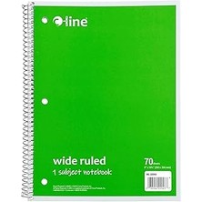 Starseven C-Line 1 Konu Defteri, 20 x 20-1/2 Inç, Geniş Çizgili, Yeşil, 70 Yaprak
