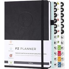 Starseven Fufi̇zu Fz Planner Tarihsiz Haftalık Planlayıcı Deri Ajanda, Siyah