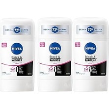 Starseven Kadın Stick Deodorant Black&amp;white Invisible Clear 50ML, 72 Saat Anti-Perspirant Koruma, X3 Adet