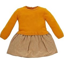 Starseven Kız Bebek Desenli Uzun Kollu Triko Elbise