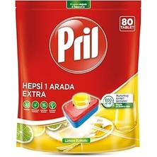 Starseven Pril Hepsi Bir Arada Extra Tablet Bulaşık Deterjanı 80 Yıkama, 80 Tablet