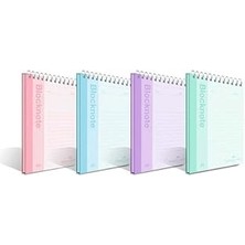 Starseven Faber-Castell Pastel Renk Bloknot, A4, 80 Yaprak, Düz Sayfa, Karton Kapak, Spiral Cilt, 70G Kağıt,