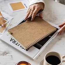 Starseven A5 Kraft Karton Kapak 70 Yaprak 110 Gram Düz Çizgisiz Not Defteri