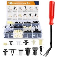 Starseven Gooacc 166 Pcs Car Retainer Clips &amp;screw Grommets - 12 Most Popular Sizes &amp; Applications Fo
