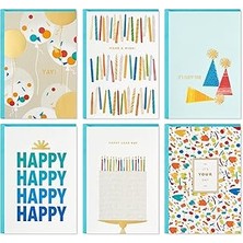 Starseven Hallmark Doğum Günü Kartı Çeşitleri, Zarflı 36 Kart (Parti Zamanı)