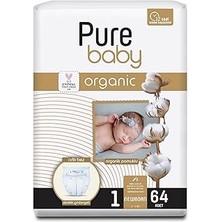 Starseven Pure Baby Organik Pamuklu Cırtlı Bez 4'lü Paket 1 Numara Yenidogan 256 Adet