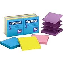 Starseven Highland Pop-Up-Notlar, 7,6 x 7,6 Cm, Farklı Parlak Renkler, 12 Adet